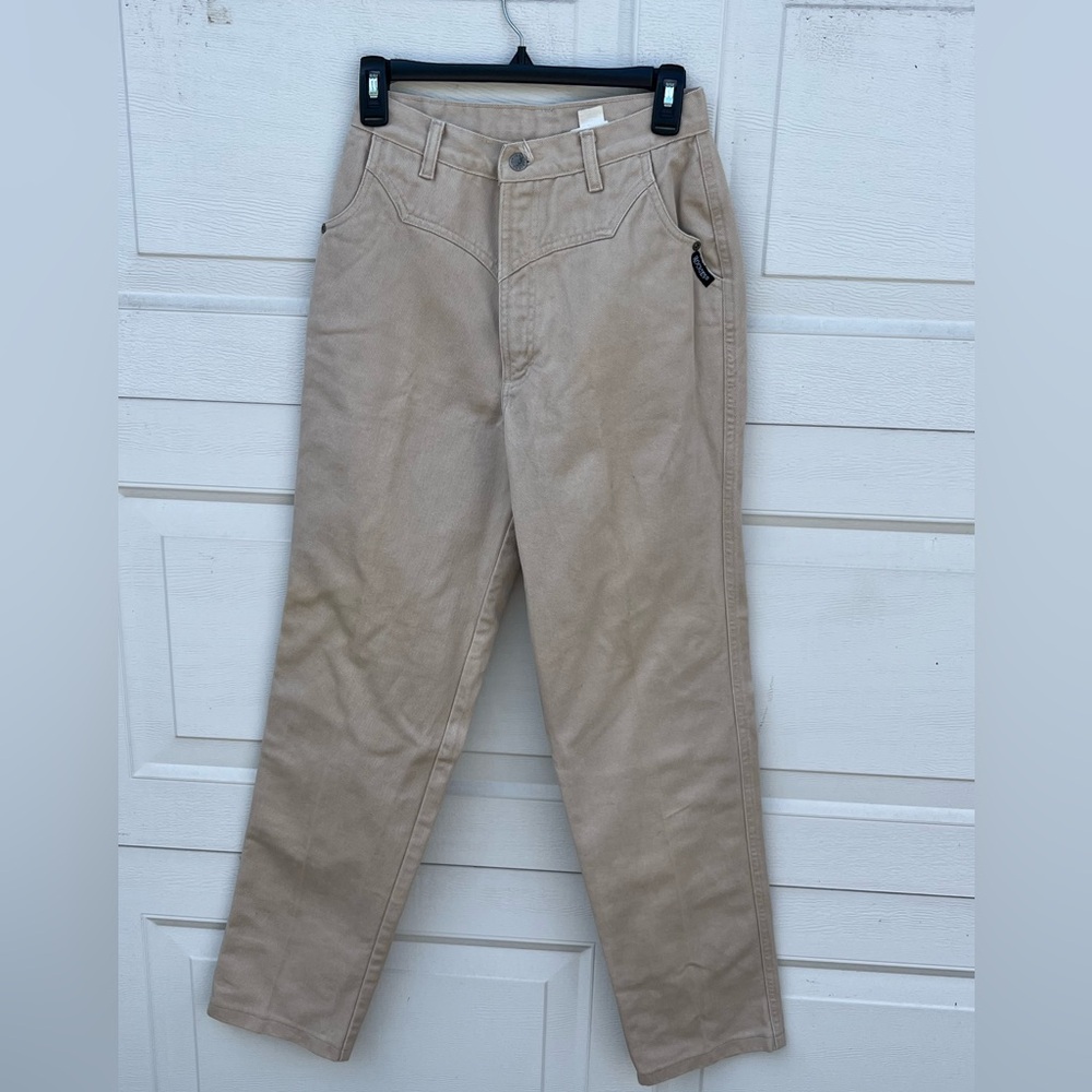 Vintage 80s Rocky Mountain High Waisted Jeans 100% cotton beige 26